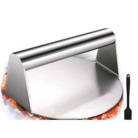Hosemn 747453652812 2023 New Stainless Steel Burger Press 5.5inch Round Nonstick Smooth For Flat Top