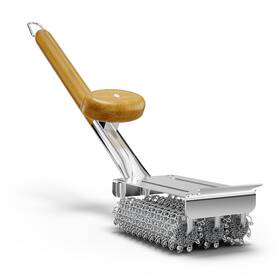 House Again 1080170300097 Grill Brush And Scraper Bristle Free With Dual Grip Wooden