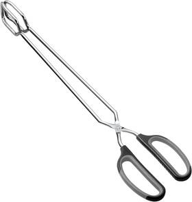 Houseware 313047565563 Scissor Tongs 16-inch Extra Long Stainless Steel Barbecue Grilling Black