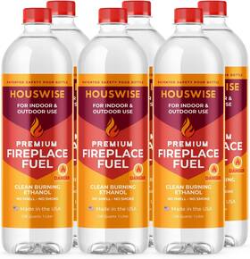 Hbef6 Houswise Bio Ethanol Fireplace Fuel 6 X 1 Liter - Bioethanol Clear