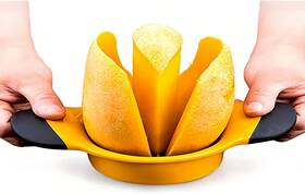 Xerer-1 Hshqing Kitchen Fruit Corer Slicer Mango Stainless Steel Blade Peeler Yellow