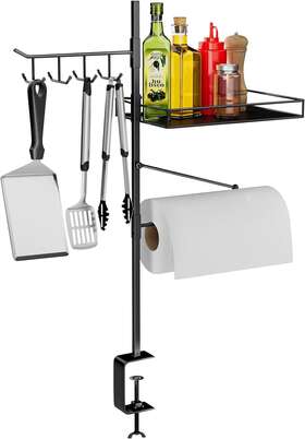 Hulisen 689854373036 Grill Accessories Organizer Bbq Caddy With Paper Towel Holder And Utensil Storage