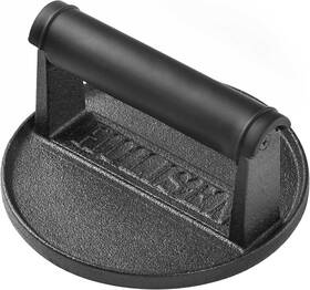Wcibp-m5 Hulisen Pre-seasoned Cast Iron Burger Press Heavy Duty 6 Inch Round
