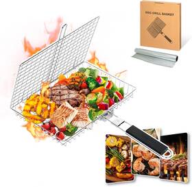 Hulknpe 313103986950 Grill Basket Barbecue Bbq Grilling For Fish Stainless Steel Large Grillin