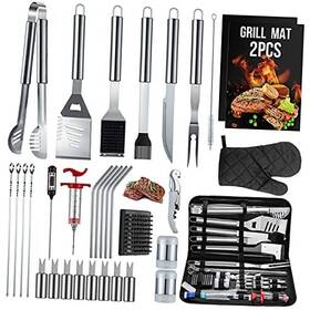Bts-34 Hussar 34pcs Bbq Grill Tools Set Stainless Steel Grilling Accessories With Silver