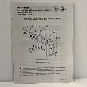 415.162020 Hybrid Grill Infrared Gas And Charcoal Assembly Operating Instructions Manual