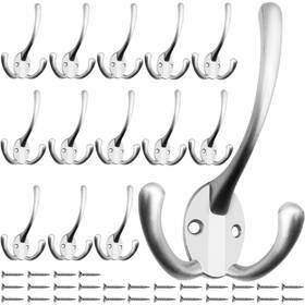 Bsch14 Ibosins 14 Pack Big Triple Coat Hooks Wall Mounted With 28 Screws Matte Nick