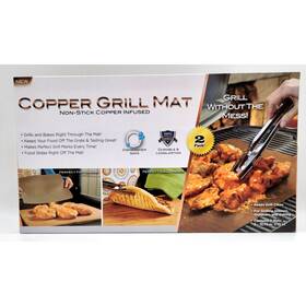 Idea Village 754502044221 2 Pack Copper Grill Mat Non-stick Infused Brand New In Box 15.75 Inch By 13