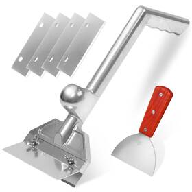 Impruvio 608028512880 Griddle Scraper Set Heavy-duty Full Metal Flat Top With 4 R