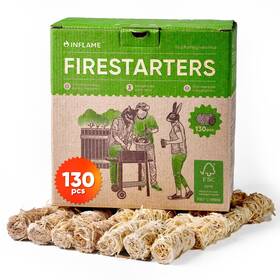 Inflame 820240120094 Fire Starters 130 Pcs For Campfires Grill Bbq Fireplace Woo