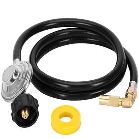 Iococee 749596295949 6.5 Feet Propane Regulator And Hose With Elbow Adaptor For Blackstone 17 Inch