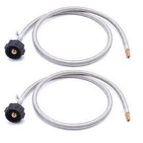 Qcc1 Jeasom 778197570865 Ggc 4 Ft Stainless Braided Rv Propane Pigtail Hose Connector With 1/4ftft