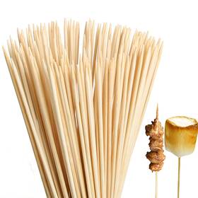 Jiachil 739459715387 Natural Bamboo Skewers 30 Inch Extra Long 5mm Heavy Duty Marshmallow Roasting