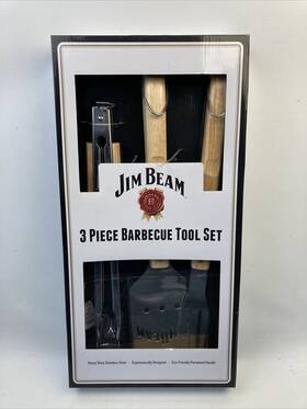 Jb0157 Jim Beam 3-piece Barbecue Tool Set - Brand New In Box -bbq