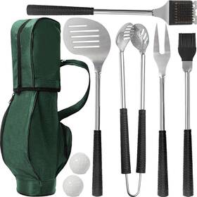 Jishi 445031734761 Golf Grilling Gifts For Men 8pcs Bbq Grill Accessories Tools Utensils Set F