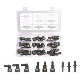Jxfzlcygcsm 789616255461 24pcs Assorted Fuel Line Hose Quick Assortment Id8 Black-quick Connector Kit