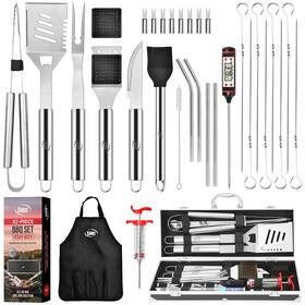 B0dxx34p35 Kaluns Heavy Duty Stainless Steel Bbq Grill Tool Set With Case And Apron - 80 Chars