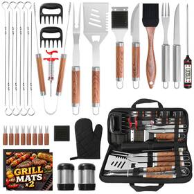 K-cgs35-br Kaluns 35pc Bbq Grill Tools Set Heavy Duty Stainless Steel Accessories Kit W