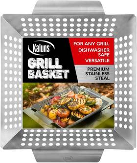 Pd-18461 Kaluns Grill Basket For Veggies Heavy Duty Grilling Baskets Silver