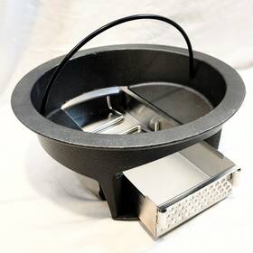 Kamaster 679628638911 2-in-1 Cast Iron Ash Can And Steel Drawerfor Kamado Grill Classic Joe