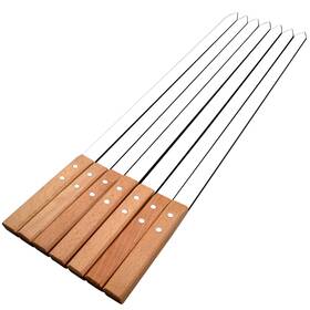 K58-20 Kaorou Kabob Skewers23inch Long 6/8inch Wide Heavy Duty Stainless Steel With Wood Ha