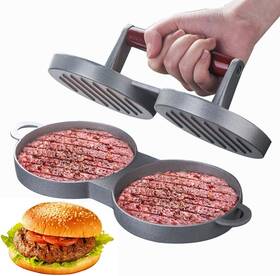 Alb03-us1 Kigi Double Non-stick Stuffed Burger Press Hamburger Patty Maker For 2 In 1