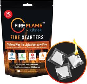 Bqf-20 Kiknek Quick Instant Fire Starter Waterproof Odorless Non-toxic 20 Pouches Bag