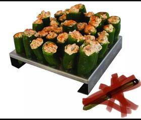 36jr King Kooker Stainless Steel 24 Hole Jalapeno Rack 9.15 Inch No Included Corer