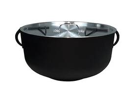 5924s King Kooker New 4 Gallon Pre-seasoned Flat-bottomed Cast Iron Pot