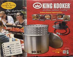 9013n King Kooker New Outdoor Double Jet Cooker Package With 90 Quart Aluminum Pot
