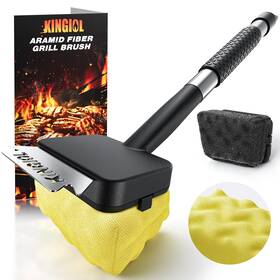 Mx-skqj2-01 Kingiol Bristle Free Grill Brush With Scraper For Outdoor Grills - 2 Heads