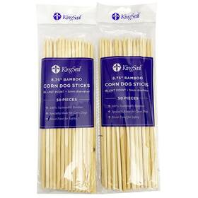 77128k2 Kingseal Bamboo Wood Corn Dog Skewers Sticks 8.75 Inches X 5 Mm Diameter Blunt Point F