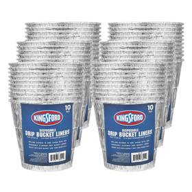 Kingsford 742797100937 Disposable Drip Bucket Liners 10 Count Aluminum Bbq And Grill Grease Bucke