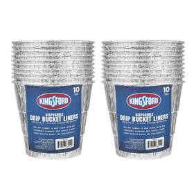 Kingsford 742797100944 Disposable Drip Bucket Liners 10 Count Aluminum Bbq And Grill Grease Bucke