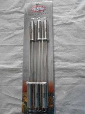 Kingsford 848696006506 New 6 Professional Grade Stainless Steel Skewers 16 Inch Bbq Kebab Bga