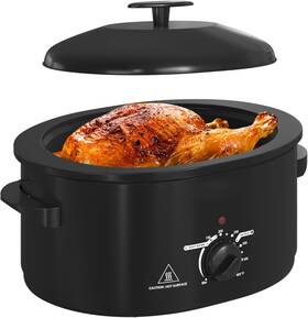 Zer006bk-11-sv Kiss The Water 8 Quart Electric Roaster Oven With Self-basting Lid Turkey 8qt Black