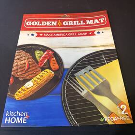 Kitchen Home Kh-132g Copper Grill Mat Set Of 2 Nonstick Heavy Duty Reusable Fda Approved Bake Sheet