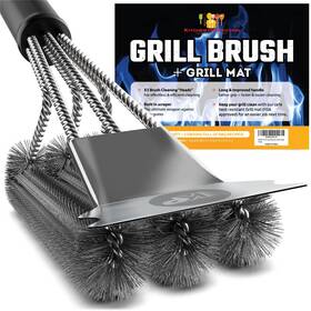 Kitchen Perfection 065006549262 Safe Wire Grill Brush For Outdoor With Scraper And