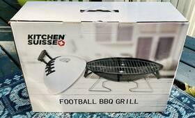 Kitchen Suisse 810124651039 Football Bbq Grill New In Box Tailgate Cookout Go Team Nfl