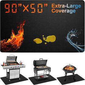 Kjy 705353037375 Extra Large 90 X 50 Inch Under Grill Mat For Outdoor Double-sided Firepro