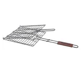 C8090610 Koopman International B.v. Vaggan Barbeque Metal Fish Grill Non Stick Wooden Handle Holds 3 11 X In