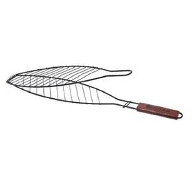 C80900600 Koopman International Barbeque Non Stick Fish Grill With Wood Handle Bbq 15 X 5.5 Inch