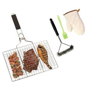 Kowiofame 639394702896 Fish Grill Basket Bbq Grilling Rack Kabob Veggies Shrimp Stainless Rectangular