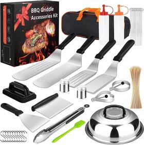 Koymisku 705353603150 137 Flat Top Grill Accessories Kit For Blackstone And Camp - Bbq Tool With Spatula