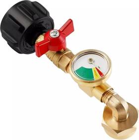 Ktzctpca 744759726254 Propane Refill Adapter 90 Degrees L Shape With Gauge And On-off Control Valve