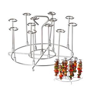 Lammusd 739768510956 Stainless Steel Skewer Holder 12metal Kabob Rack With Vertical Air