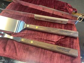 Lamson Sharp 076903024665 3 Piece Barbecue Bbq Set With Quality Wooden Handles - New In Package