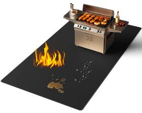 Fhd001 Lancryen Thickened 31 X 48 Inch Under Grill Mat For Outdoor And Indoor Doubl