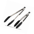 Lavatwoblack Lavavida Kitchen Tongs Pack Salad Bbq Stainless Steel