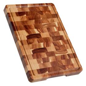 Lavstow 772841008476 Acacia Wood Cutting Board For Kitchen Large Solid Chopping With G